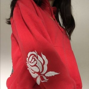 red hoodie